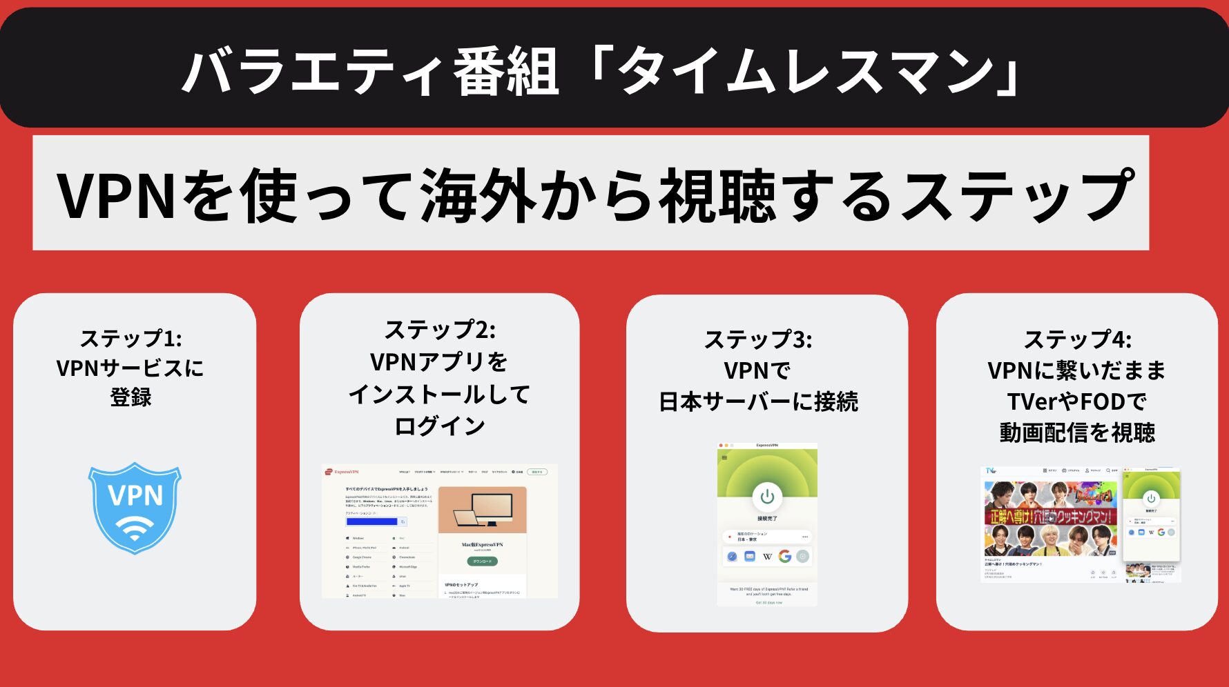 タイムレスマンを海外で見るには？VPNと日本の配信サイトを使った視聴方法