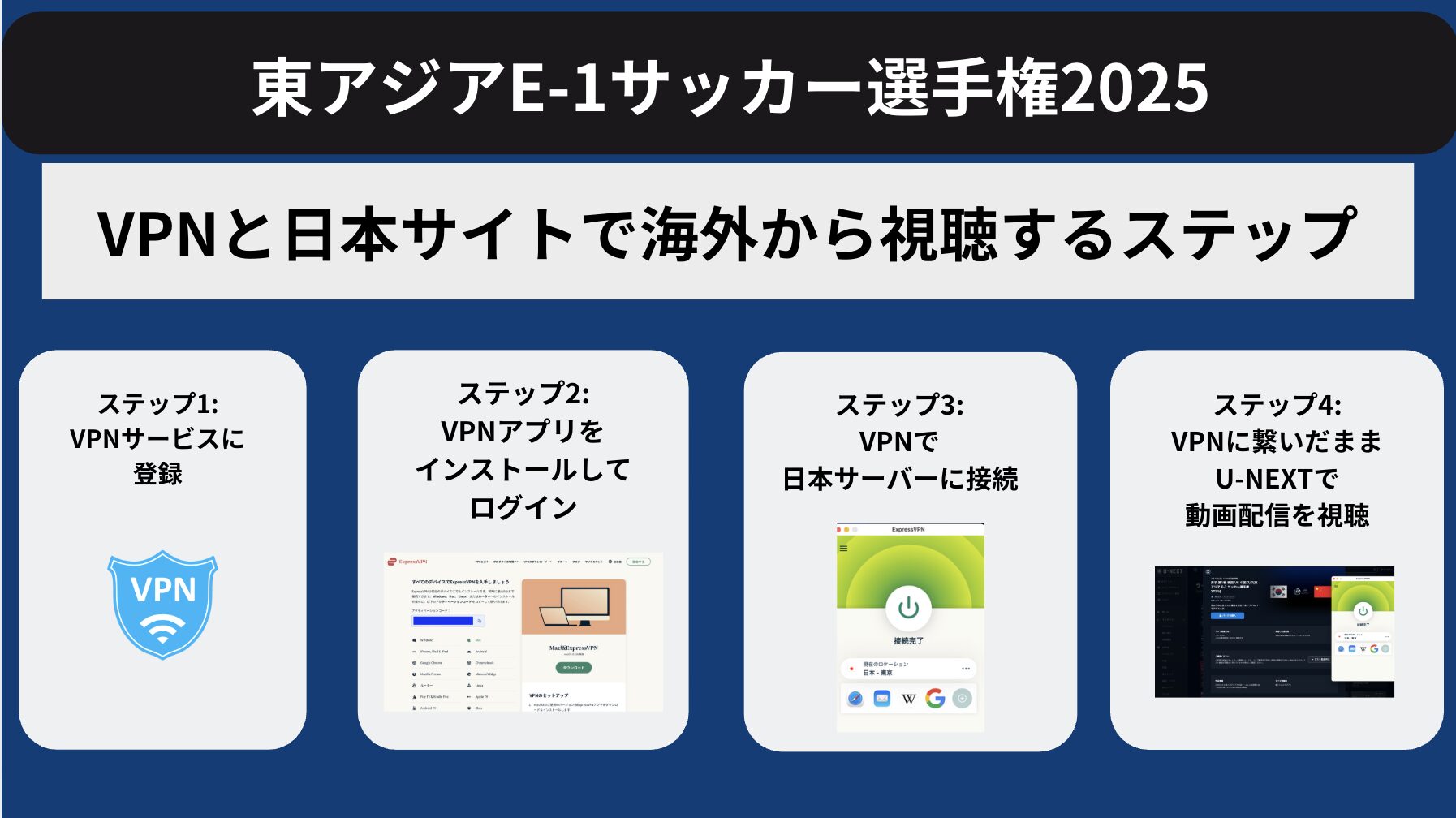 東アジアE-1サッカー選手権2025を海外で見るには？VPNと日本の動画サイトを使った視聴方法