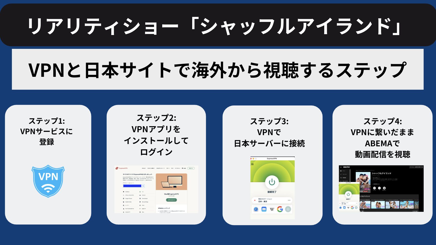 シャッフルアイランドを海外で見るには？VPNを使った視聴方法